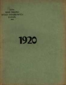 Sprawozdanie z Czynności w roku 1920