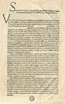 [Universale de contributione pecuniae, qua milites mercenarii in finibus ali possint