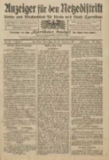 Anzeiger für den Netzedistrikt Kreis- und Wochenblatt für Kreis und Stadt Czarnikau 1911.09.28 Jg.59 Nr117
