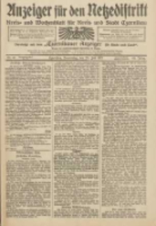 Anzeiger für den Netzedistrikt Kreis- und Wochenblatt für Kreis und Stadt Czarnikau 1912.07.25 Jg.60 Nr87
