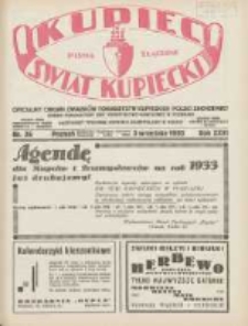 Kupiec-Świat Kupiecki; pisma złączone; oficjalny Organ Związku Towarzystw Kupieckich Polski Zachodniej; organ publikacyjny Izby Przemysłowo-Handlowej w Poznaniu; najstarszy tygodnik kupiecko przemysłowy w Polsce 1932.09.03 R.26 Nr36