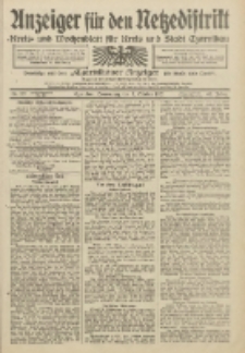 Anzeiger f&uuml;r den Netzedistrikt Kreis- und Wochenblatt f&uuml;r Kreis und Stadt Czarnikau 1912.10.03 Jg.60 Nr117