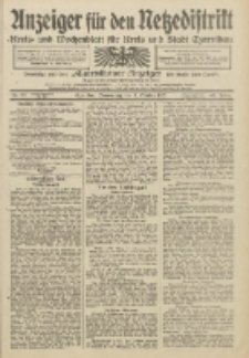 Anzeiger für den Netzedistrikt Kreis- und Wochenblatt für Kreis und Stadt Czarnikau 1912.10.03 Jg.60 Nr117