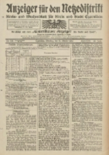 Anzeiger f&uuml;r den Netzedistrikt Kreis- und Wochenblatt f&uuml;r Kreis und Stadt Czarnikau 1912.10.15 Jg.60 Nr122