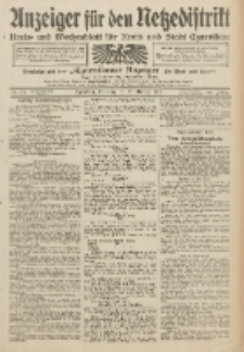 Anzeiger f&uuml;r den Netzedistrikt Kreis- und Wochenblatt f&uuml;r Kreis und Stadt Czarnikau 1912.10.22 Jg.60 Nr125
