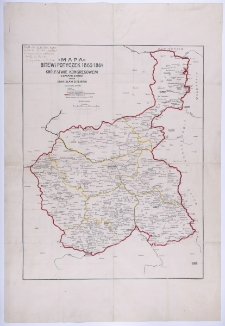 Mapa bitew i potyczek 1863-1864 w Królestwie Kongresowym z datami starć. Ułożył Stanisław Zieliński.