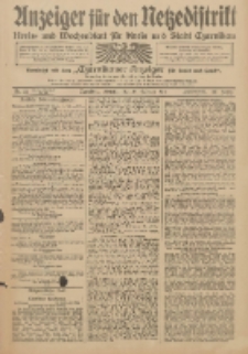 Anzeiger f&uuml;r den Netzedistrikt Kreis- und Wochenblatt f&uuml;r Kreis und Stadt Czarnikau 1912.02.20 Jg.60 Nr22