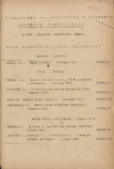 Biuletyn Biblioteczny.Spis Najważniejszych Przybytk&oacute;w 1953 wrzesień/październik Nr9/10