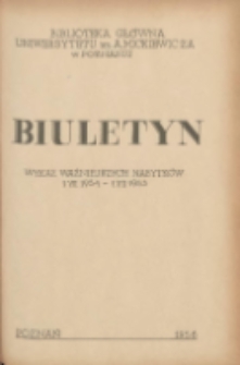 Buletyn.Wykaz Ważniejszych Nabytk&oacute;w 1 VII 1954 - 1 VII 1955