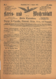 Kreis- und Wochenblatt für den Kreis Czarnikau: Anzeiger für Czarnikau, Schönlanke, Filehne, Kreuz, und Umgegend. 1895.01.05 Jg.43 Nr2