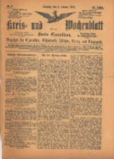 Kreis- und Wochenblatt für den Kreis Czarnikau: Anzeiger für Czarnikau, Schönlanke, Filehne, Kreuz, und Umgegend. 1895.01.08 Jg.43 Nr3