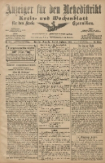 Anzeiger für den Netzedistrikt Kreis- und Wochenblatt für den Kreis Czarnikau 1907.09.26 Jg.55 Nr113