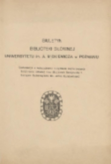 Biuletyn Biblioteki Gł&oacute;wnej Uniwersytetu im. A.Mickiewicza w Poznaniu 1963 październik/grudzień Nr4