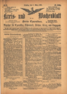 Kreis- und Wochenblatt für den Kreis Czarnikau: Anzeiger für Czarnikau, Schönlanke, Filehne, Kreuz, und Umgegend. 1895.03.05 Jg.43 Nr27