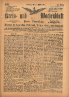 Kreis- und Wochenblatt für den Kreis Czarnikau: Anzeiger für Czarnikau, Schönlanke, Filehne, Kreuz, und Umgegend. 1895.03.19 Jg.43 Nr33