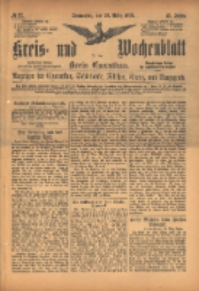 Kreis- und Wochenblatt für den Kreis Czarnikau: Anzeiger für Czarnikau, Schönlanke, Filehne, Kreuz, und Umgegend. 1895.03.28 Jg.43 Nr37