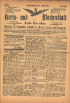 Kreis- und Wochenblatt für den Kreis Czarnikau: Anzeiger für Czarnikau, Schönlanke, Filehne, Kreuz, und Umgegend. 1895.04.27 Jg.43 Nr49