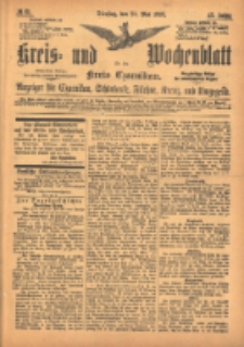 Kreis- und Wochenblatt für den Kreis Czarnikau: Anzeiger für Czarnikau, Schönlanke, Filehne, Kreuz, und Umgegend. 1895.05.28 Jg.43 Nr61