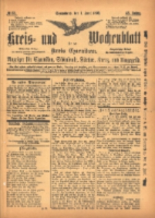 Kreis- und Wochenblatt für den Kreis Czarnikau: Anzeiger für Czarnikau, Schönlanke, Filehne, Kreuz, und Umgegend. 1895.06.01 Jg.43 Nr63