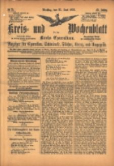 Kreis- und Wochenblatt für den Kreis Czarnikau: Anzeiger für Czarnikau, Schönlanke, Filehne, Kreuz, und Umgegend. 1895.06.25 Jg.43 Nr72