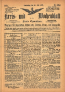 Kreis- und Wochenblatt für den Kreis Czarnikau: Anzeiger für Czarnikau, Schönlanke, Filehne, Kreuz, und Umgegend. 1895.07.25 Jg.43 Nr85