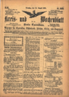 Kreis- und Wochenblatt für den Kreis Czarnikau: Anzeiger für Czarnikau, Schönlanke, Filehne, Kreuz, und Umgegend. 1895.08.13 Jg.43 Nr93
