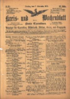 Kreis- und Wochenblatt für den Kreis Czarnikau: Anzeiger für Czarnikau, Schönlanke, Filehne, Kreuz, und Umgegend. 1895.09.17 Jg.43 Nr108