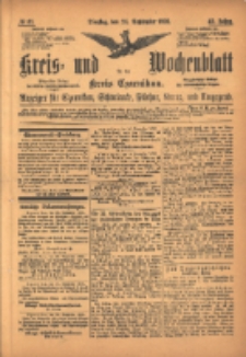 Kreis- und Wochenblatt für den Kreis Czarnikau: Anzeiger für Czarnikau, Schönlanke, Filehne, Kreuz, und Umgegend. 1895.09.24 Jg.43 Nr111