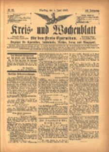 Kreis- und Wochenblatt für den Kreis Czarnikau: Anzeiger für Czarnikau, Schönlanke, Filehne, Kreuz, und Umgegend. 1897.06.01 Jg.45 Nr62