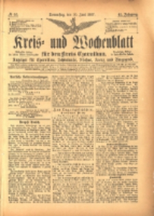 Kreis- und Wochenblatt für den Kreis Czarnikau: Anzeiger für Czarnikau, Schönlanke, Filehne, Kreuz, und Umgegend. 1897.06.10 Jg.45 Nr65