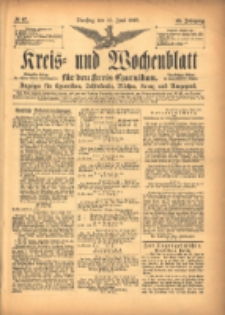 Kreis- und Wochenblatt für den Kreis Czarnikau: Anzeiger für Czarnikau, Schönlanke, Filehne, Kreuz, und Umgegend. 1897.06.15 Jg.45 Nr67