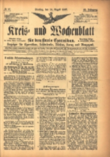 Kreis- und Wochenblatt für den Kreis Czarnikau: Anzeiger für Czarnikau, Schönlanke, Filehne, Kreuz, und Umgegend. 1897.08.24 Jg.45 Nr97