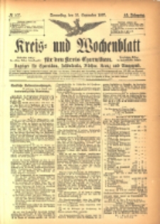 Kreis- und Wochenblatt für den Kreis Czarnikau: Anzeiger für Czarnikau, Schönlanke, Filehne, Kreuz, und Umgegend. 1897.09.16 Jg.45 Nr107