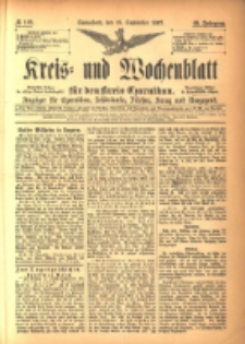 Kreis- und Wochenblatt für den Kreis Czarnikau: Anzeiger für Czarnikau, Schönlanke, Filehne, Kreuz, und Umgegend. 1897.09.18 Jg.45 Nr108