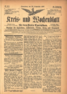 Kreis- und Wochenblatt für den Kreis Czarnikau: Anzeiger für Czarnikau, Schönlanke, Filehne, Kreuz, und Umgegend. 1897.09.25 Jg.45 Nr111