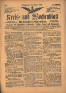 Kreis- und Wochenblatt für den Kreis Czarnikau: Anzeiger für Czarnikau, Schönlanke, Filehne, Kreuz, und Umgegend. 1899.01.17 Jg.47 Nr7