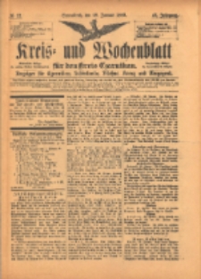 Kreis- und Wochenblatt für den Kreis Czarnikau: Anzeiger für Czarnikau, Schönlanke, Filehne, Kreuz, und Umgegend. 1899.01.28 Jg.47 Nr12