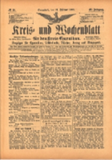 Kreis- und Wochenblatt für den Kreis Czarnikau: Anzeiger für Czarnikau, Schönlanke, Filehne, Kreuz, und Umgegend. 1899.02.11 Jg.47 Nr18