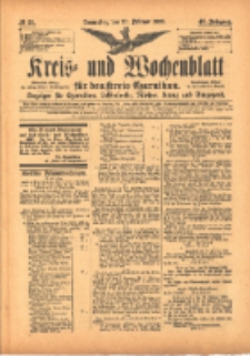 Kreis- und Wochenblatt für den Kreis Czarnikau: Anzeiger für Czarnikau, Schönlanke, Filehne, Kreuz, und Umgegend. 1899.02.23 Jg.47 Nr23