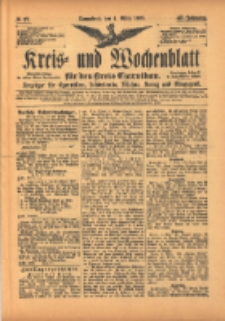 Kreis- und Wochenblatt für den Kreis Czarnikau: Anzeiger für Czarnikau, Schönlanke, Filehne, Kreuz, und Umgegend. 1899.03.04 Jg.47 Nr27