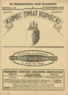 Kupiec-Świat Kupiecki; pisma złączone; oficjalny organ kupiectwa Polski Zachodniej 1934.10.31 R.28 Nr44; Na Międzynarodowy Dzień Oszczędności