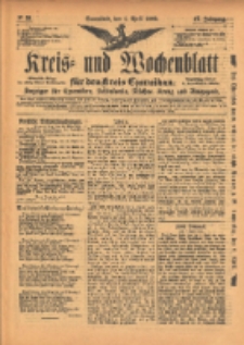 Kreis- und Wochenblatt für den Kreis Czarnikau: Anzeiger für Czarnikau, Schönlanke, Filehne, Kreuz, und Umgegend. 1899.04.01 Jg.47 Nr39