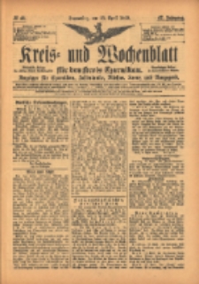 Kreis- und Wochenblatt für den Kreis Czarnikau: Anzeiger für Czarnikau, Schönlanke, Filehne, Kreuz, und Umgegend. 1899.04.13 Jg.47 Nr43