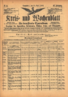 Kreis- und Wochenblatt für den Kreis Czarnikau: Anzeiger für Czarnikau, Schönlanke, Filehne, Kreuz, und Umgegend. 1899.04.15 Jg.47 Nr44