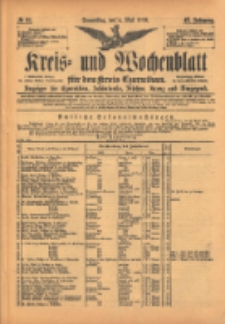 Kreis- und Wochenblatt für den Kreis Czarnikau: Anzeiger für Czarnikau, Schönlanke, Filehne, Kreuz, und Umgegend. 1899.05.04 Jg.47 Nr52