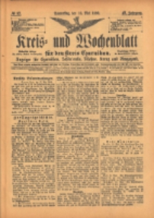 Kreis- und Wochenblatt für den Kreis Czarnikau: Anzeiger für Czarnikau, Schönlanke, Filehne, Kreuz, und Umgegend. 1899.05.18 Jg.47 Nr57