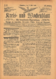 Kreis- und Wochenblatt für den Kreis Czarnikau: Anzeiger für Czarnikau, Schönlanke, Filehne, Kreuz, und Umgegend. 1899.05.27 Jg.47 Nr60