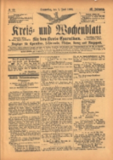 Kreis- und Wochenblatt für den Kreis Czarnikau: Anzeiger für Czarnikau, Schönlanke, Filehne, Kreuz, und Umgegend. 1899.06.01 Jg.47 Nr62
