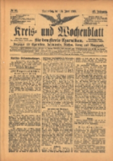 Kreis- und Wochenblatt für den Kreis Czarnikau: Anzeiger für Czarnikau, Schönlanke, Filehne, Kreuz, und Umgegend. 1899.06.15 Jg.47 Nr68