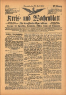 Kreis- und Wochenblatt für den Kreis Czarnikau: Anzeiger für Czarnikau, Schönlanke, Filehne, Kreuz, und Umgegend. 1899.06.17 Jg.47 Nr69